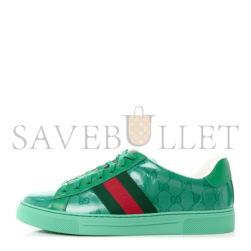 G*u*i ace monogrammed leather-trimmed coated-canvas sneakers 576963